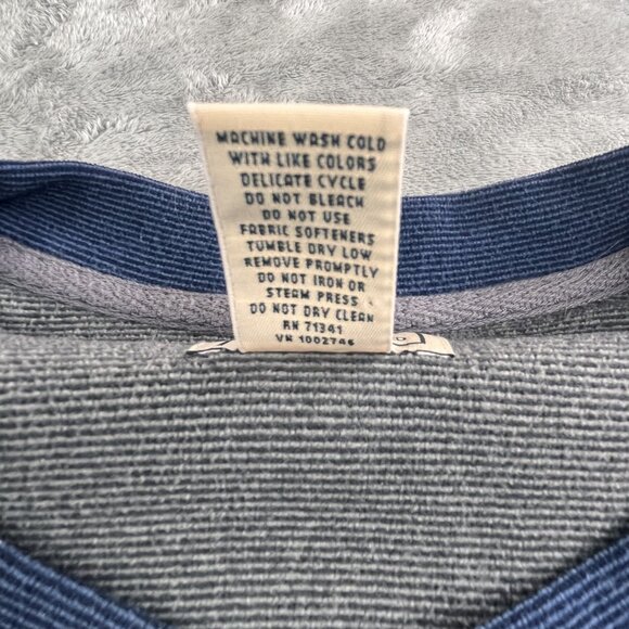 LL Bean Henley Shirt Mens XL Blue Long Sleeve Pocket Outdoors 500557 Polyester - Picture 8 of 12